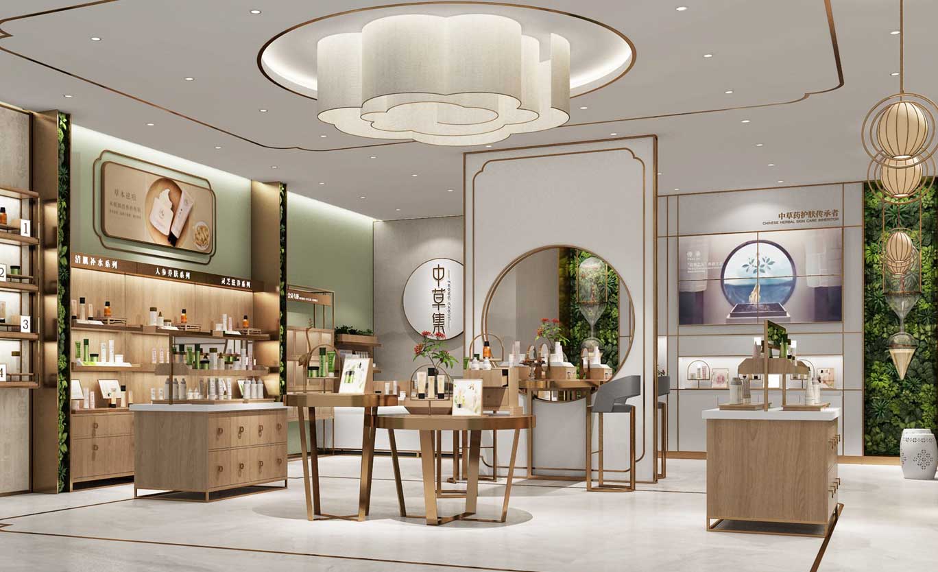 鄭州護(hù)膚品專賣店設(shè)計裝修效果圖